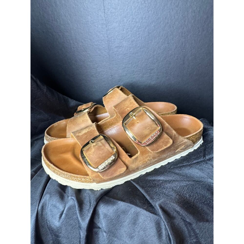 BIRKENSTOCK ARIZONA BIG BUCKLE SANDALS ANTIQUE COGNAC OILED - Picture 4 of 9
